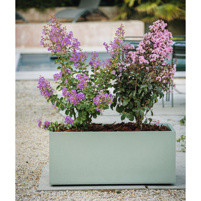 Bac à plantes Poétic BAS, plastique aspect béton, 57 litres, 795×295×295 mm